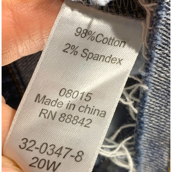 Denim 24/7 Plus Sz 20W 20 W Stretch Denim Jacket Zipper Sides Raw Hem Light Wash - Picture 6 of 6